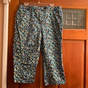 Laura Scott Floral Capri Pants Size 14